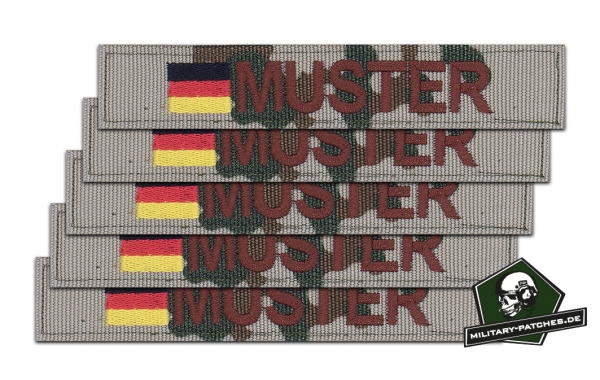 Patch_Namensband_BRD_3farb-braun_ARIAL Namensband 1/3/5 Stück 3farb/braun und Bundesflagge