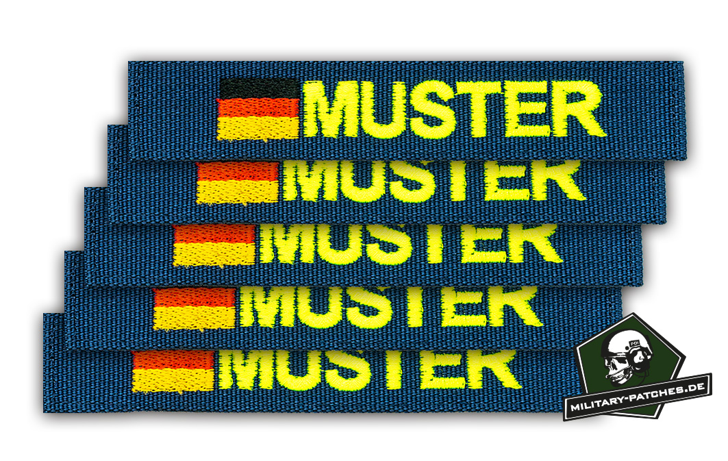 Namensband 1/3/5 Stück navy/neongelb und Bundesflagge Namensband 1/3/5 Stück navy/neongelb und Bundesflagge