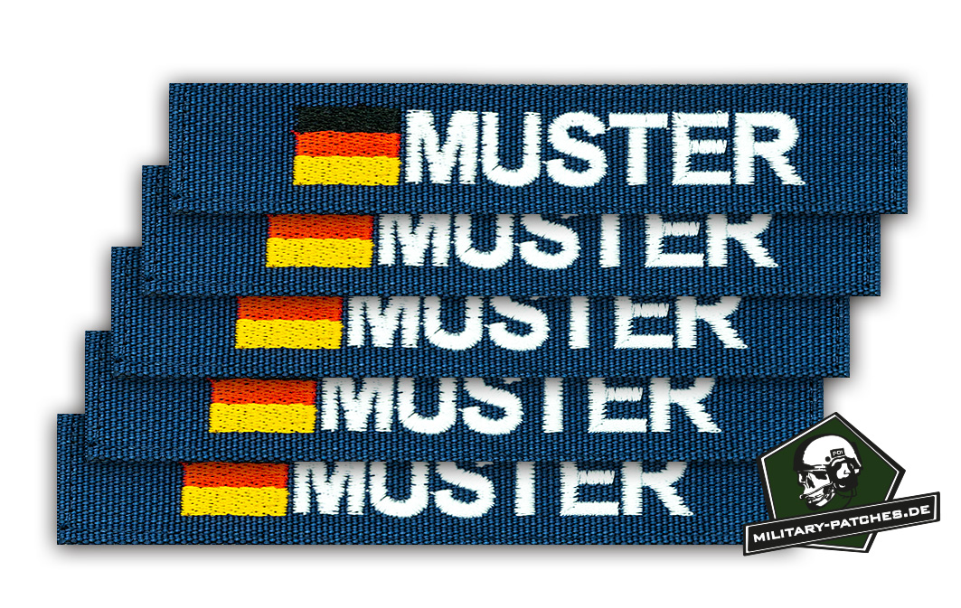 Namensband 1/3/5 Stück navy/weiss und Bundesflagge