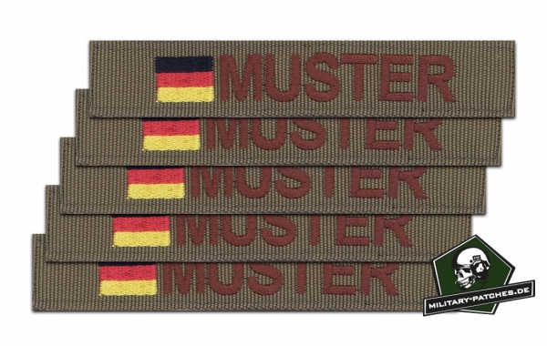 Patch_Namensband_BRD_coyote-braun_ARIAL Namensband 1/3/5 Stück coyote/braun und Bundesflagge
