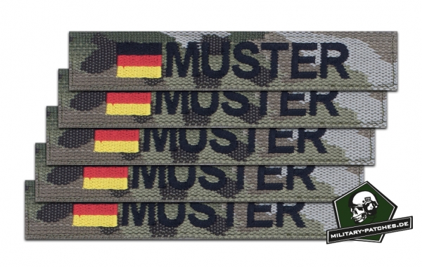 Patch_Namensband_BRD_mc-schwarz_ARIAL Namensband 1/3/5 Stück multicam/schwarz und Bundesflagge