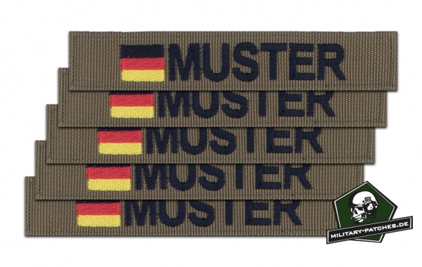 Patch_Namensband_BRD_coyote_ARIAL Namensband 1/3/5 Stück coyote/schwarz und Bundesflagge