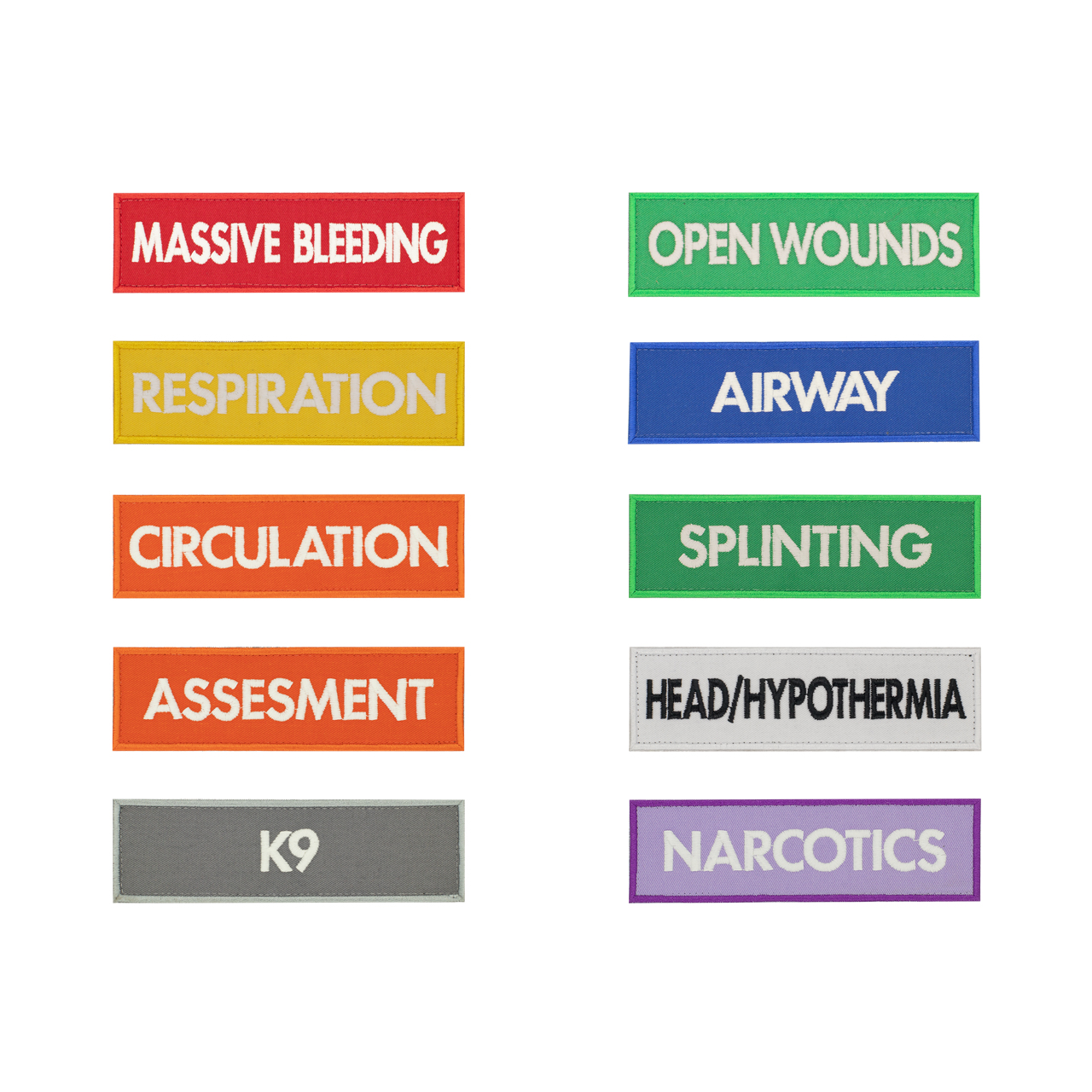 Markierung Medicpack 140 x 40mm - KOMPLETTER SATZ 10 Patches